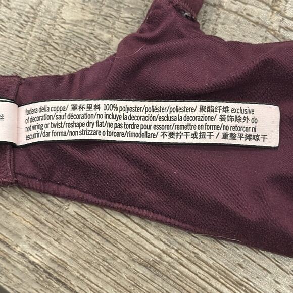 Victoria's Secret Body By Victoria Perfect Shape Bra Wine Size 36D - Picture 8 of 9